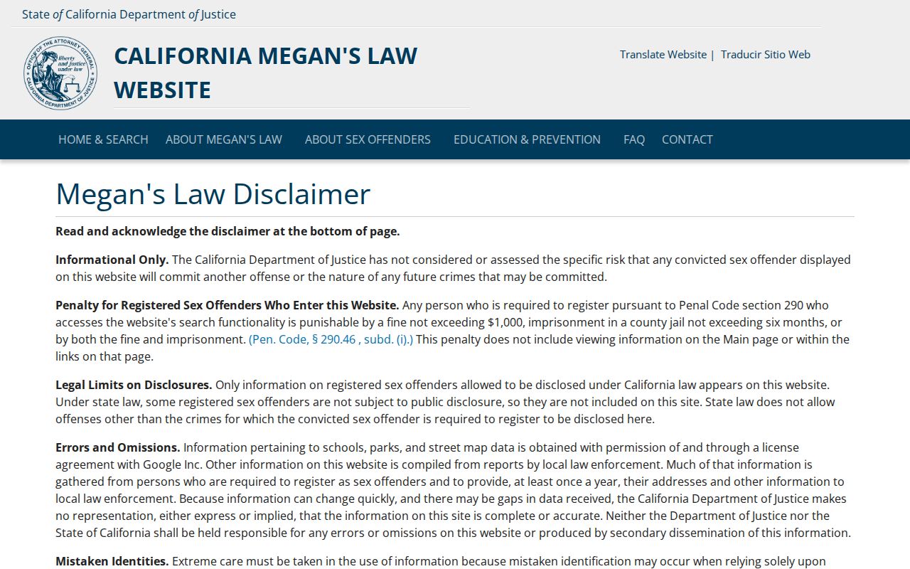 Stanton people search California safety registry
