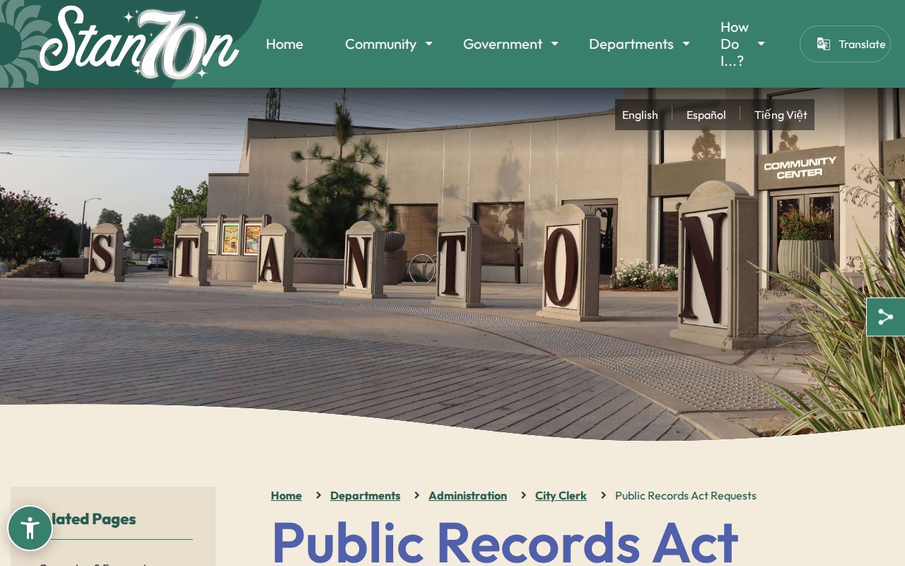 Stanton people search city public records request