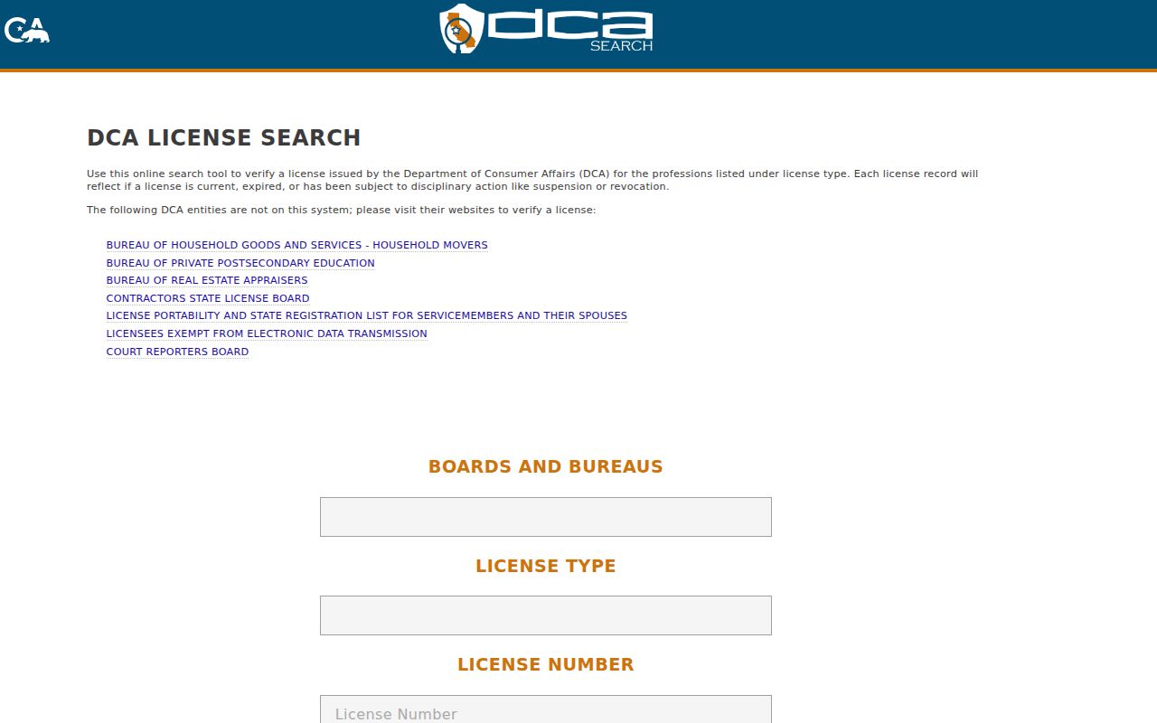 Stanton people directories using the California professional license search
