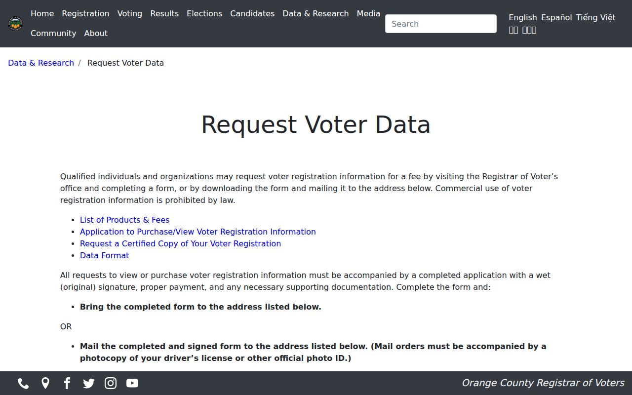 Stanton voter records request through Orange County